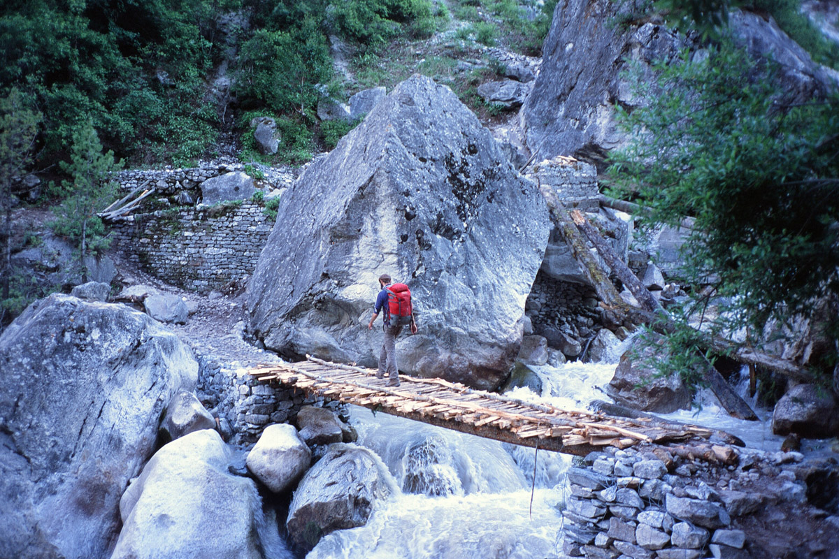 Trekking in the mountains of Uttarakhand in the Indian Himalaya