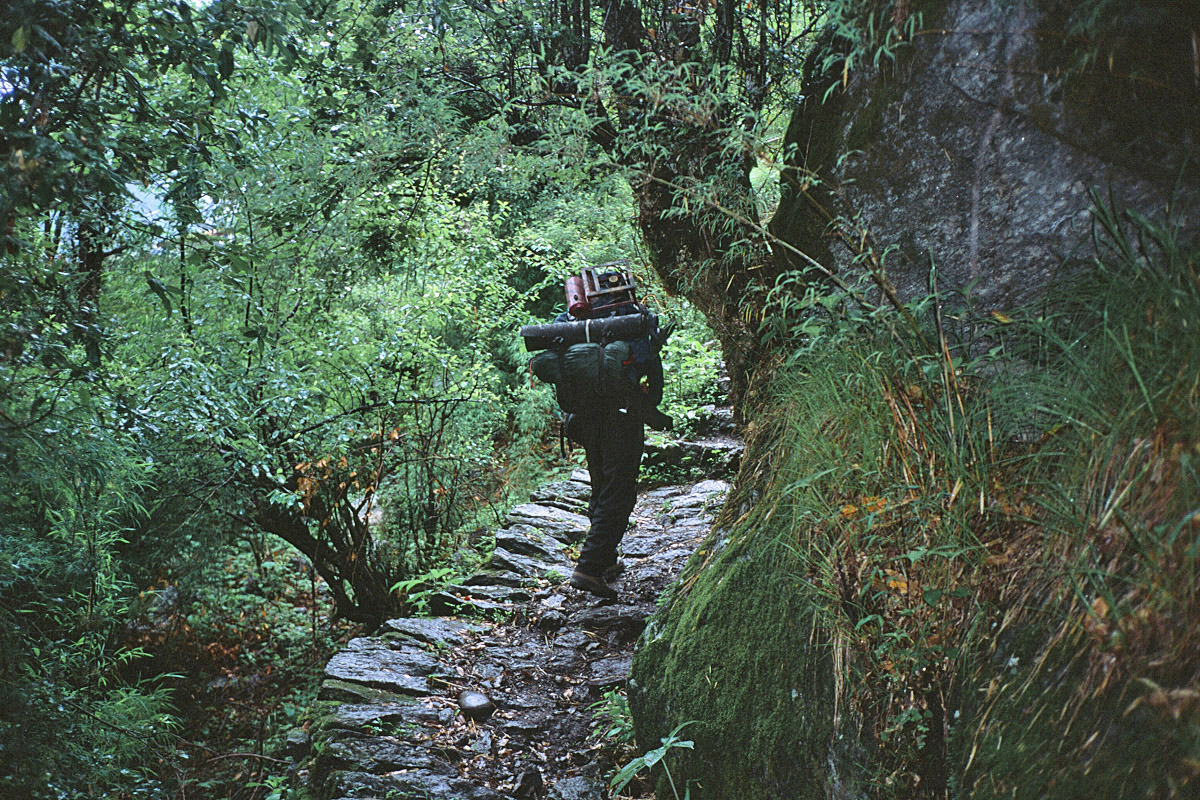 Trekking in the mountains of Uttarakhand in the Indian Himalaya